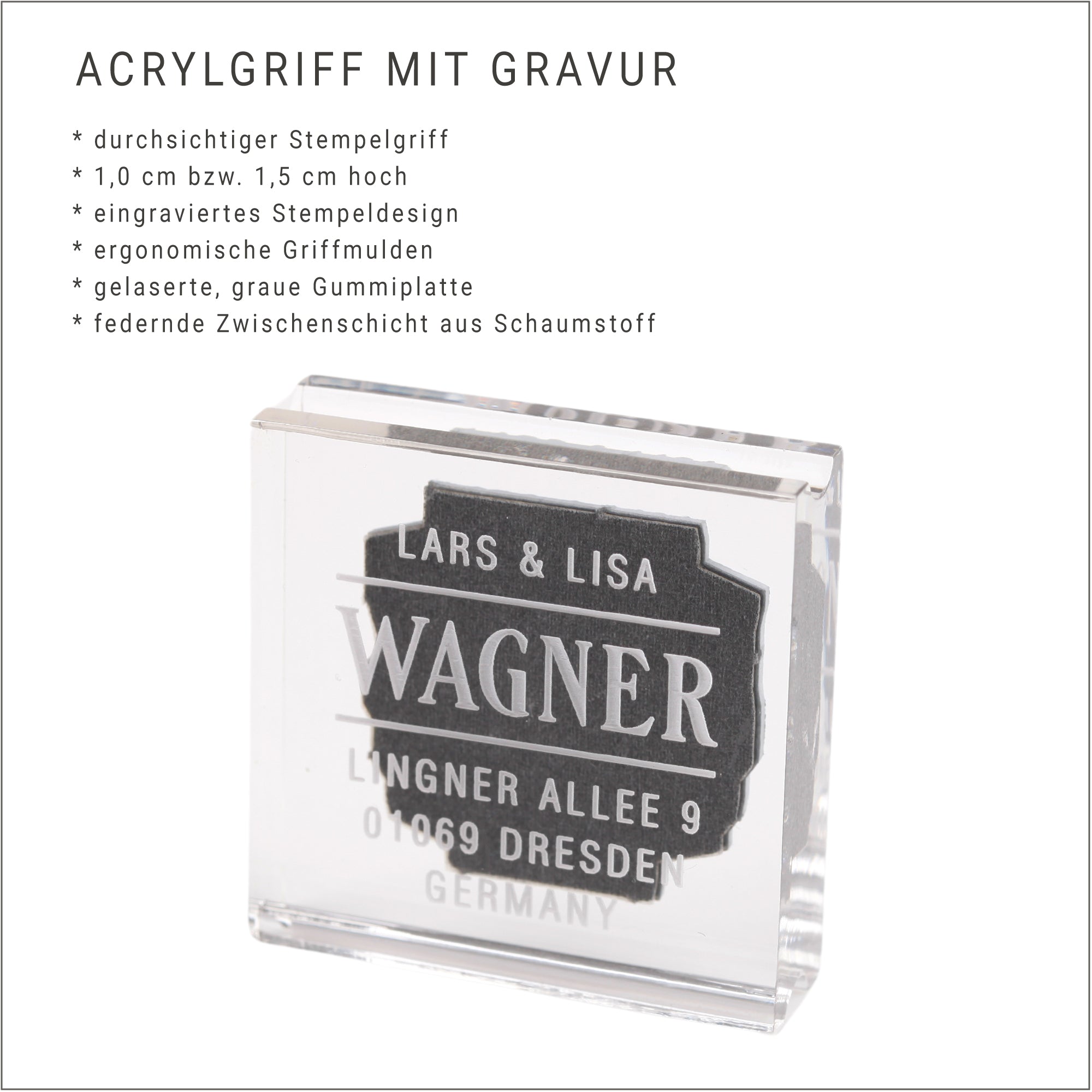 Stempel mit Adresse Superheld