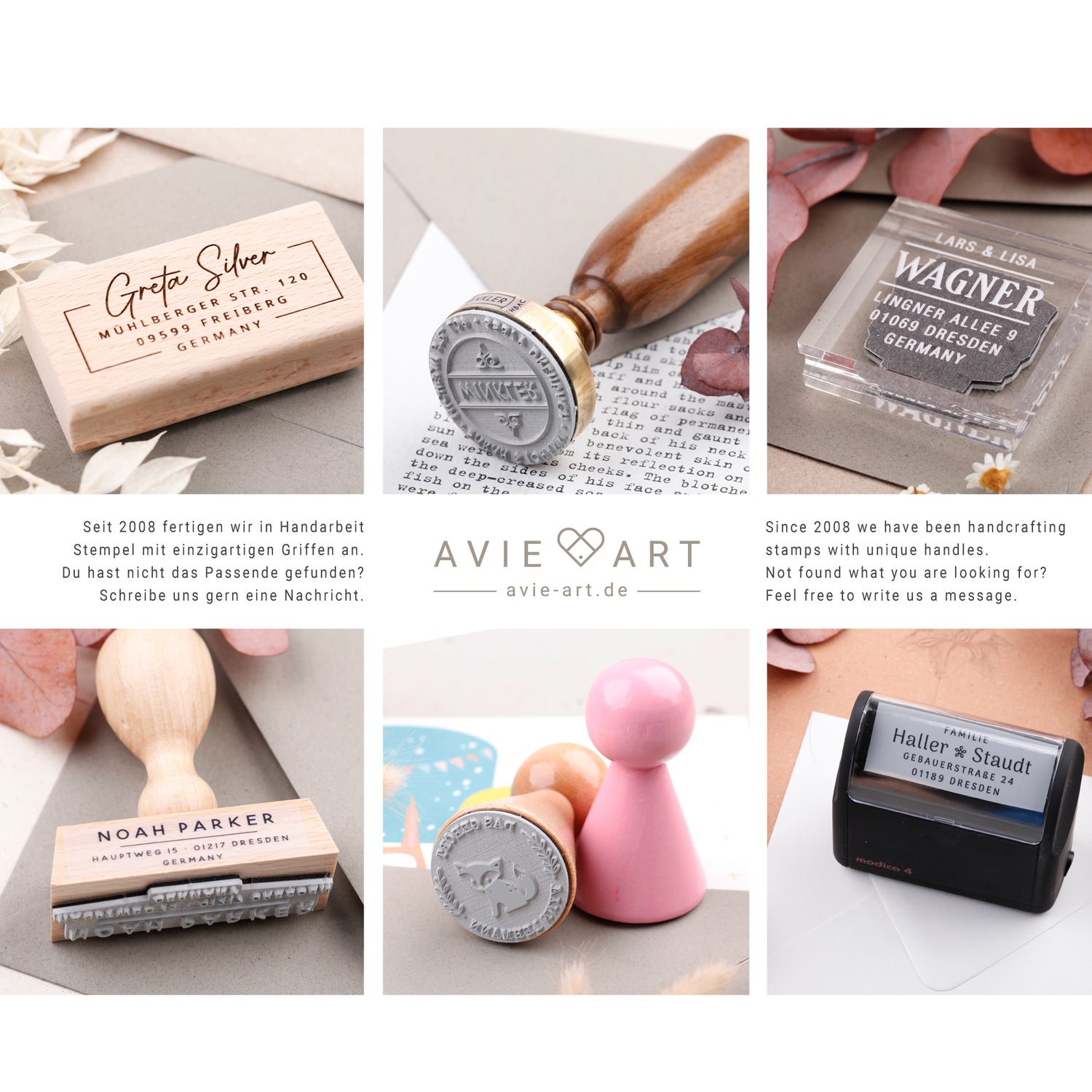 Personalisierter Stempel Blätterkranz