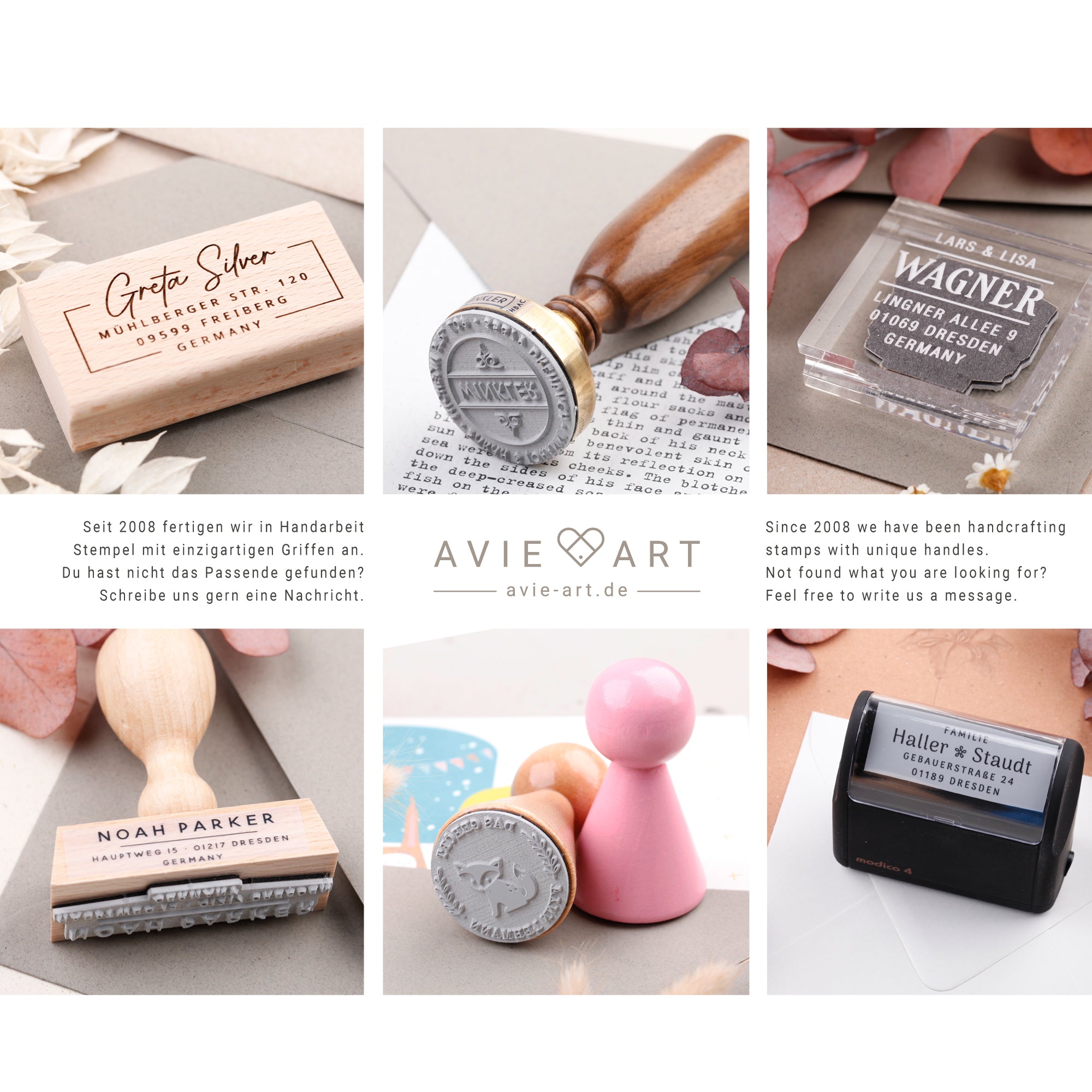 Stempel mit Adresse Superheld