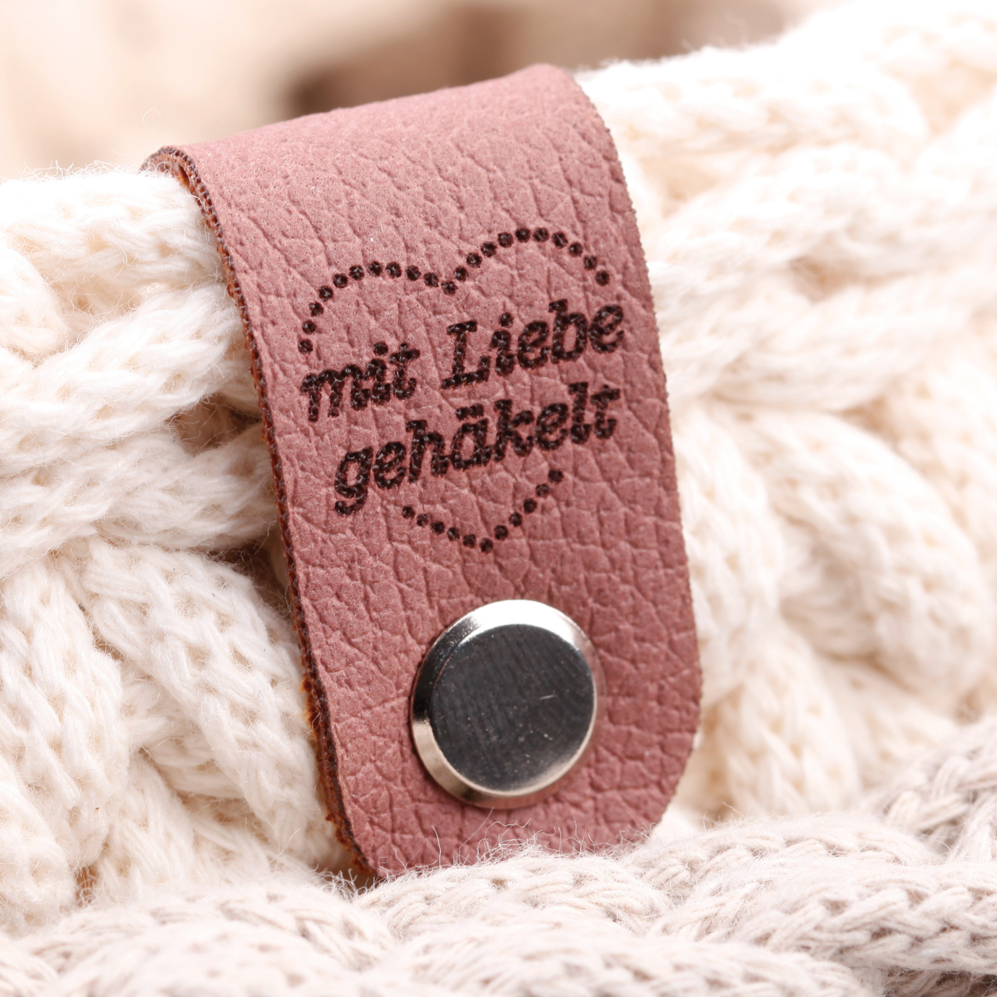 Handmade Label für Bobbiny Garn "Mit Liebe gehäkelt"