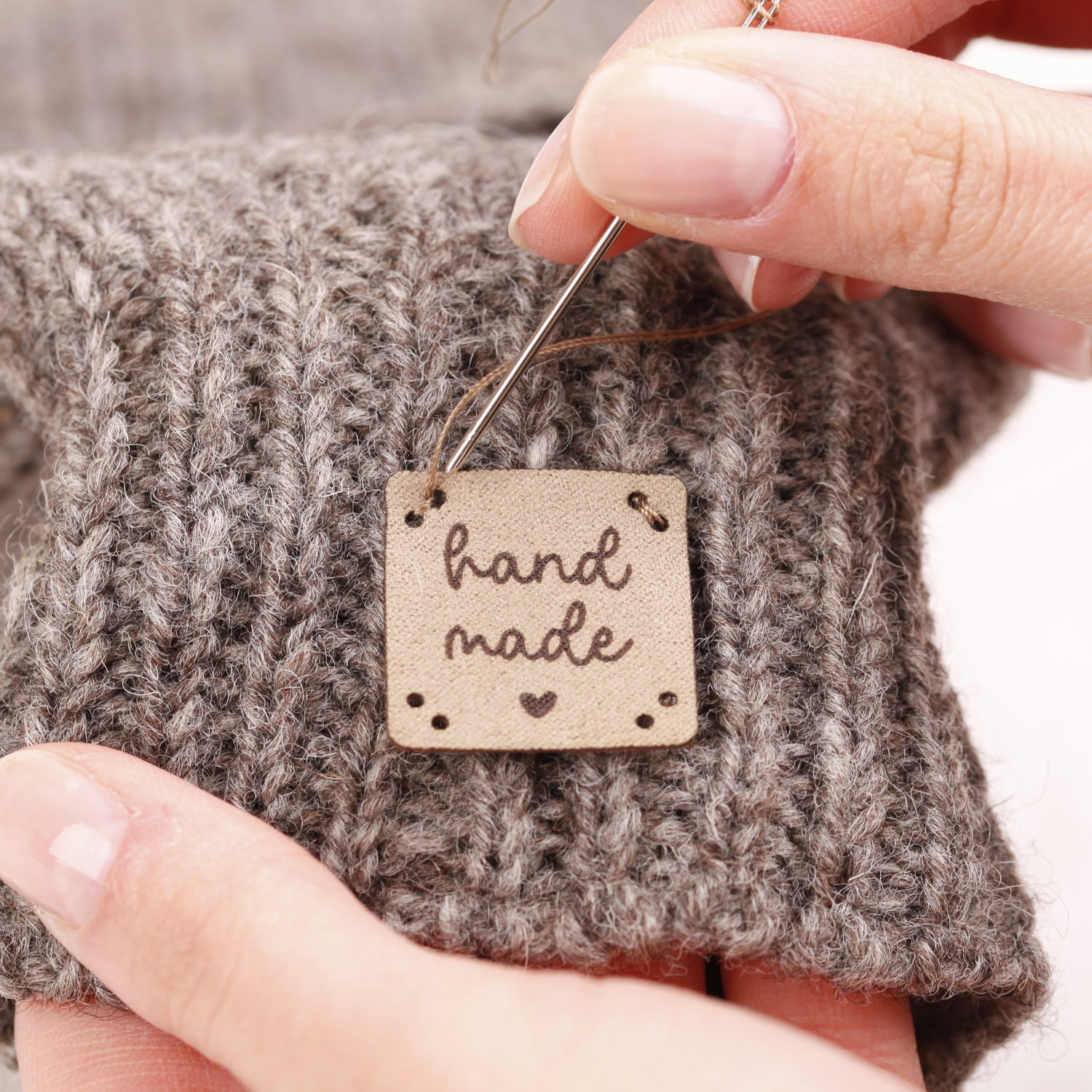 Kunstlederlabel zum Aufnähen - 20 Stück