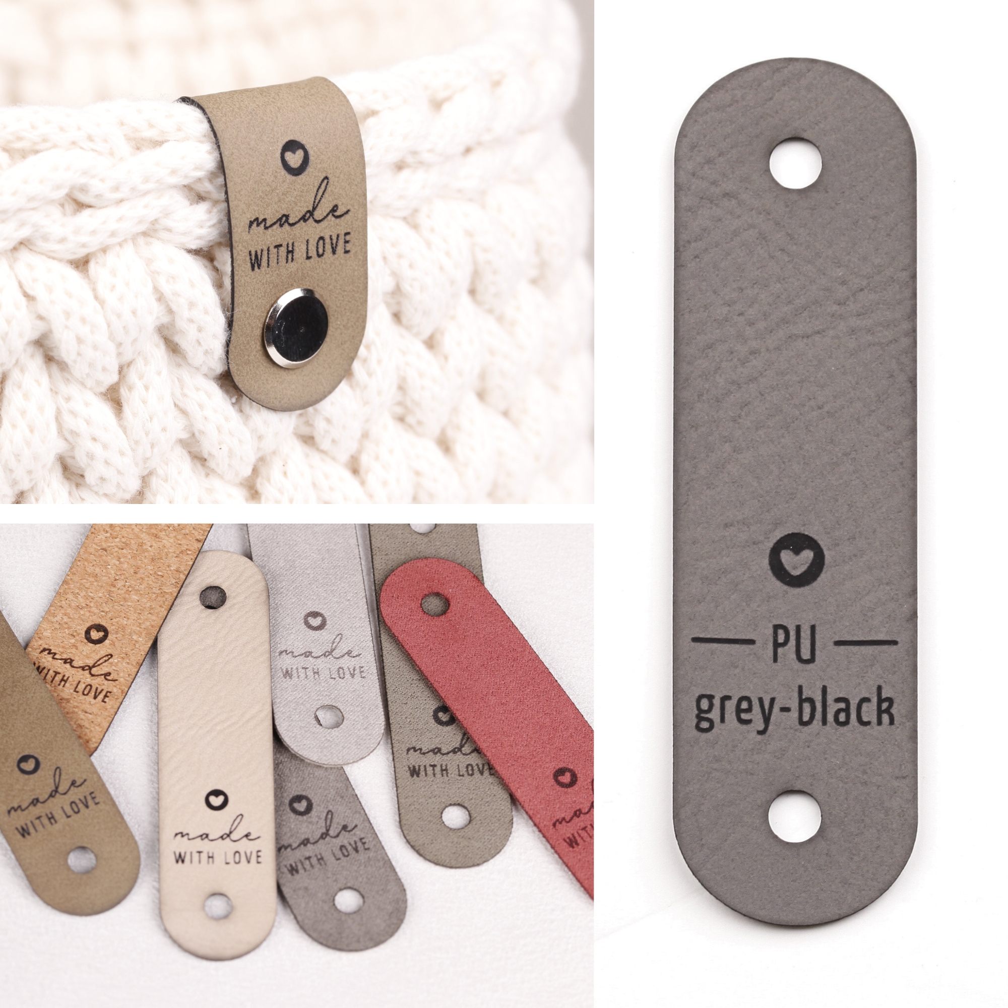 Handmade Label für Häkelkörbe "made with love"