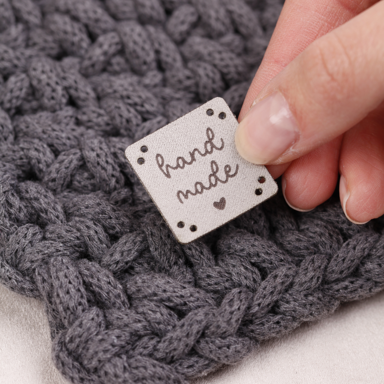 Kunstlederlabel zum Aufnähen - 20 Stück