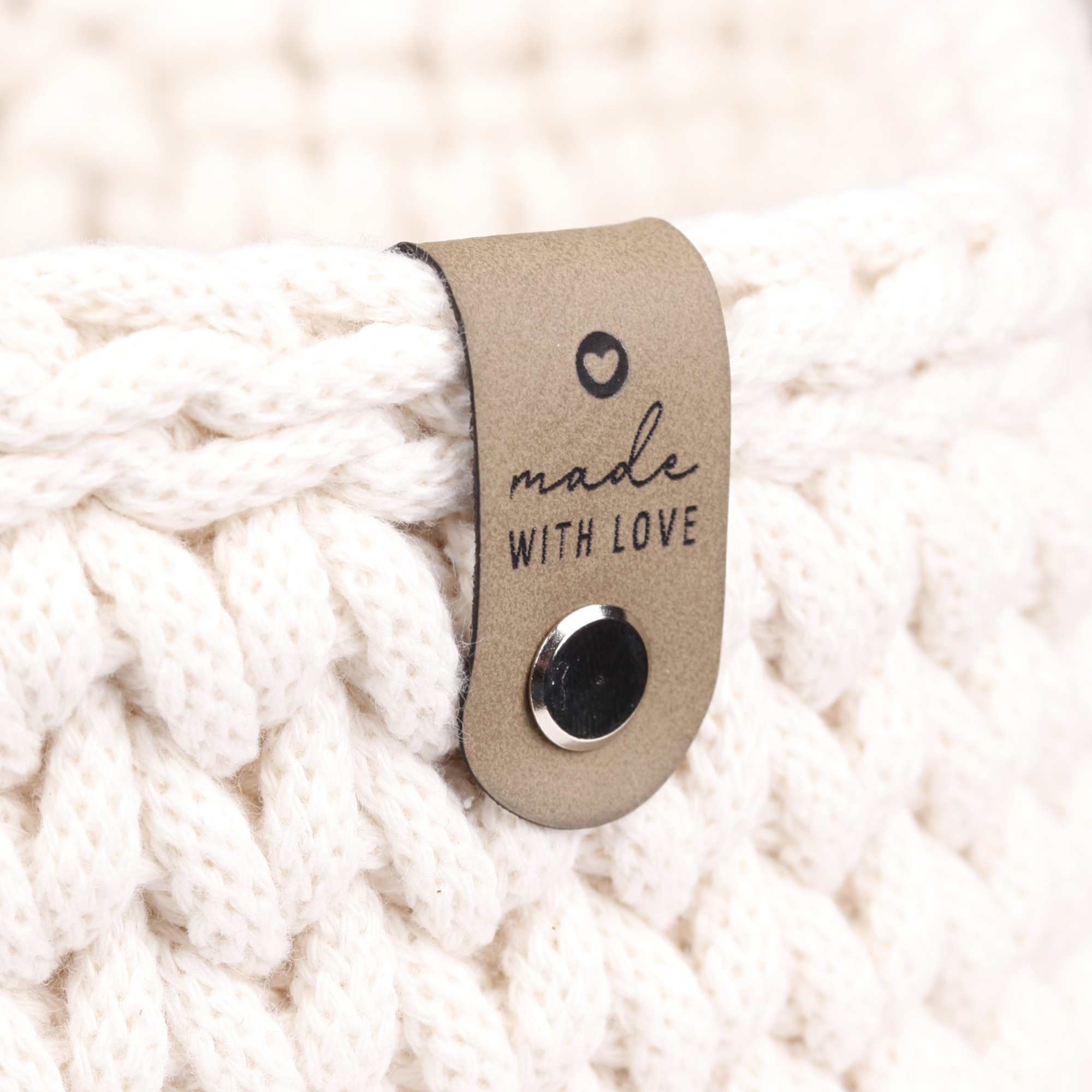 Handmade Label für Häkelkörbe "made with love"