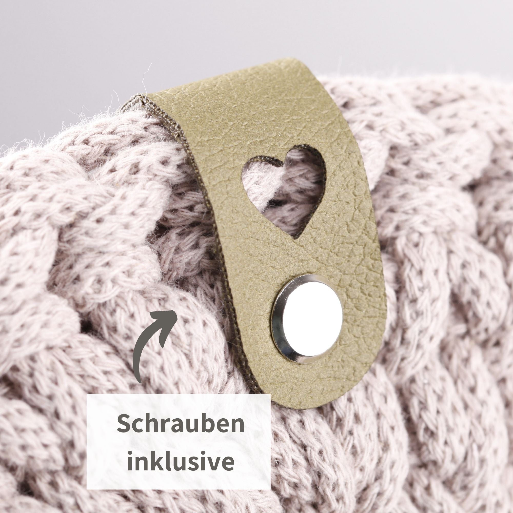 XXL-SET Lederlabel aus weichem Kunstleder mit Herz - grün (limitiert)