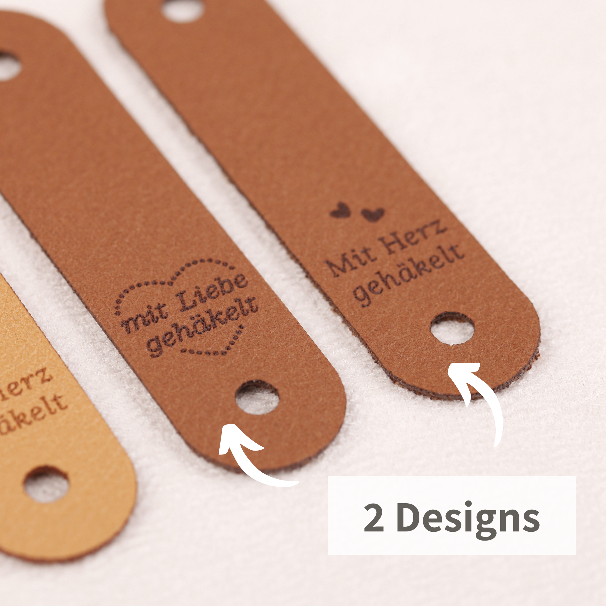 XXL-SET Handmade Label mit Schraube für Bobbiny Garn - braun (limitiert)