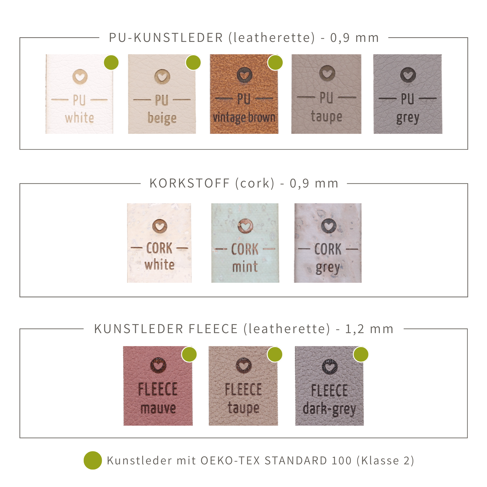 Lederlabel mit Schraube "made with love"