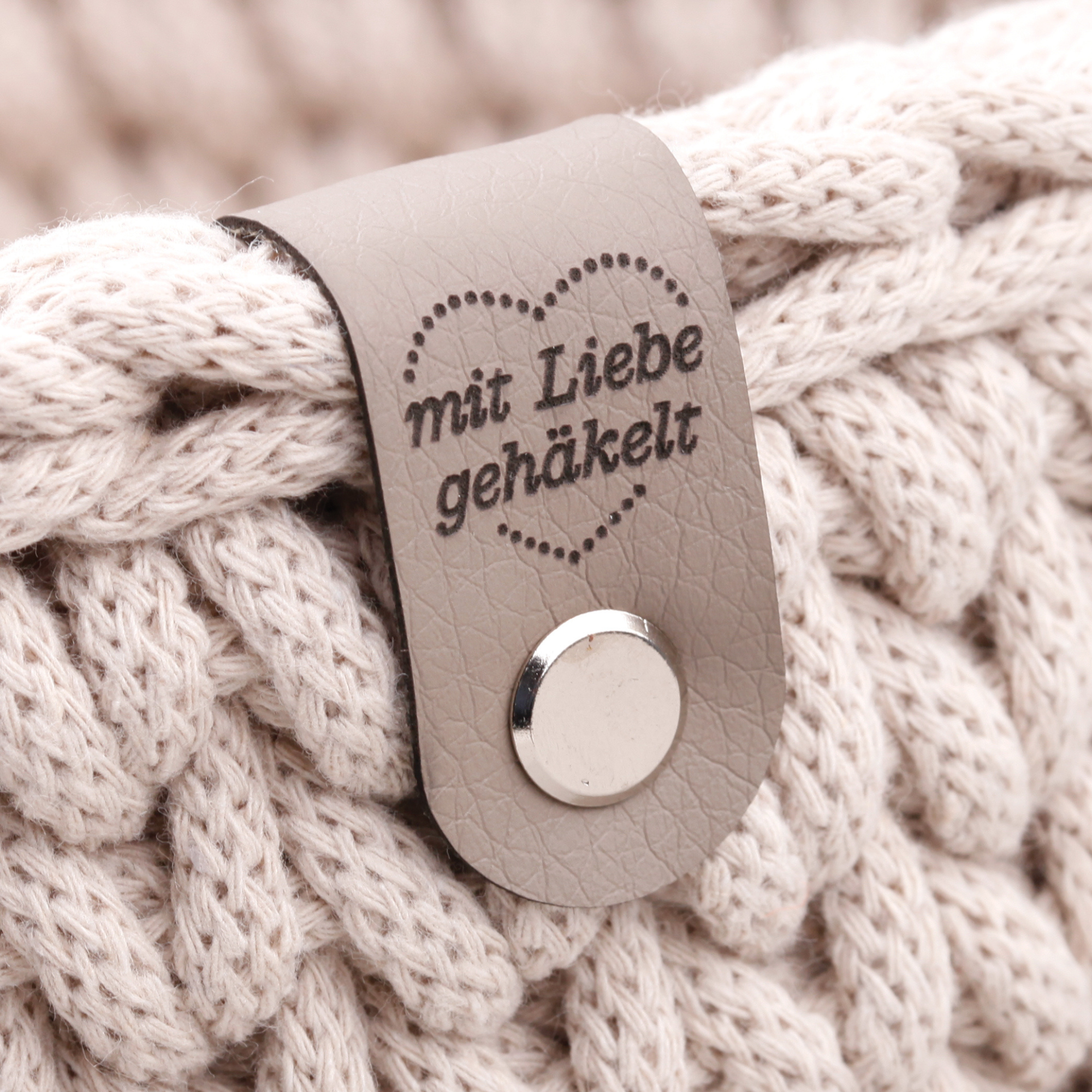 Handmade Label für Bobbiny Garn "Mit Liebe gehäkelt"