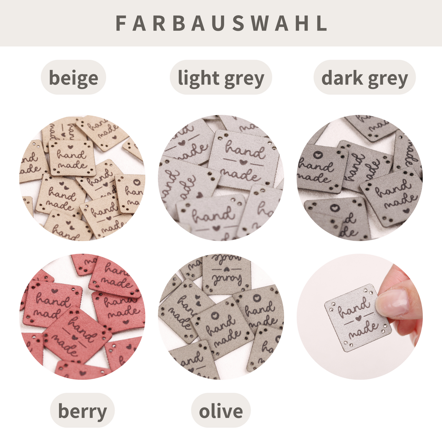 Kunstlederlabel zum Aufnähen - 20 Stück