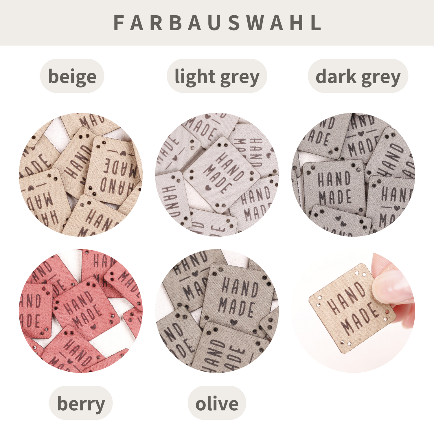 Lederlabel zum Aufnähen - 20 Stück