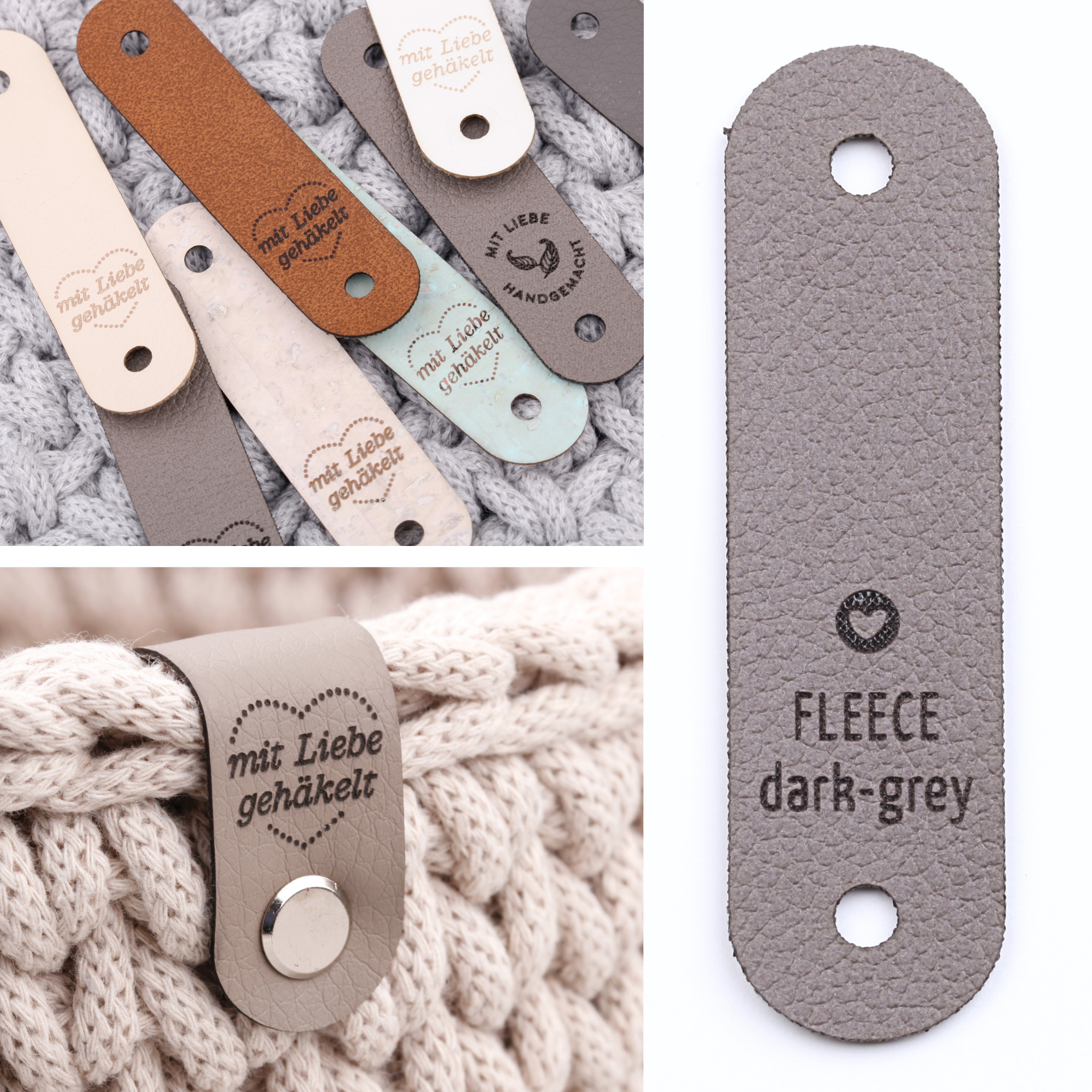 Handmade Label für Bobbiny Garn "Mit Liebe gehäkelt"