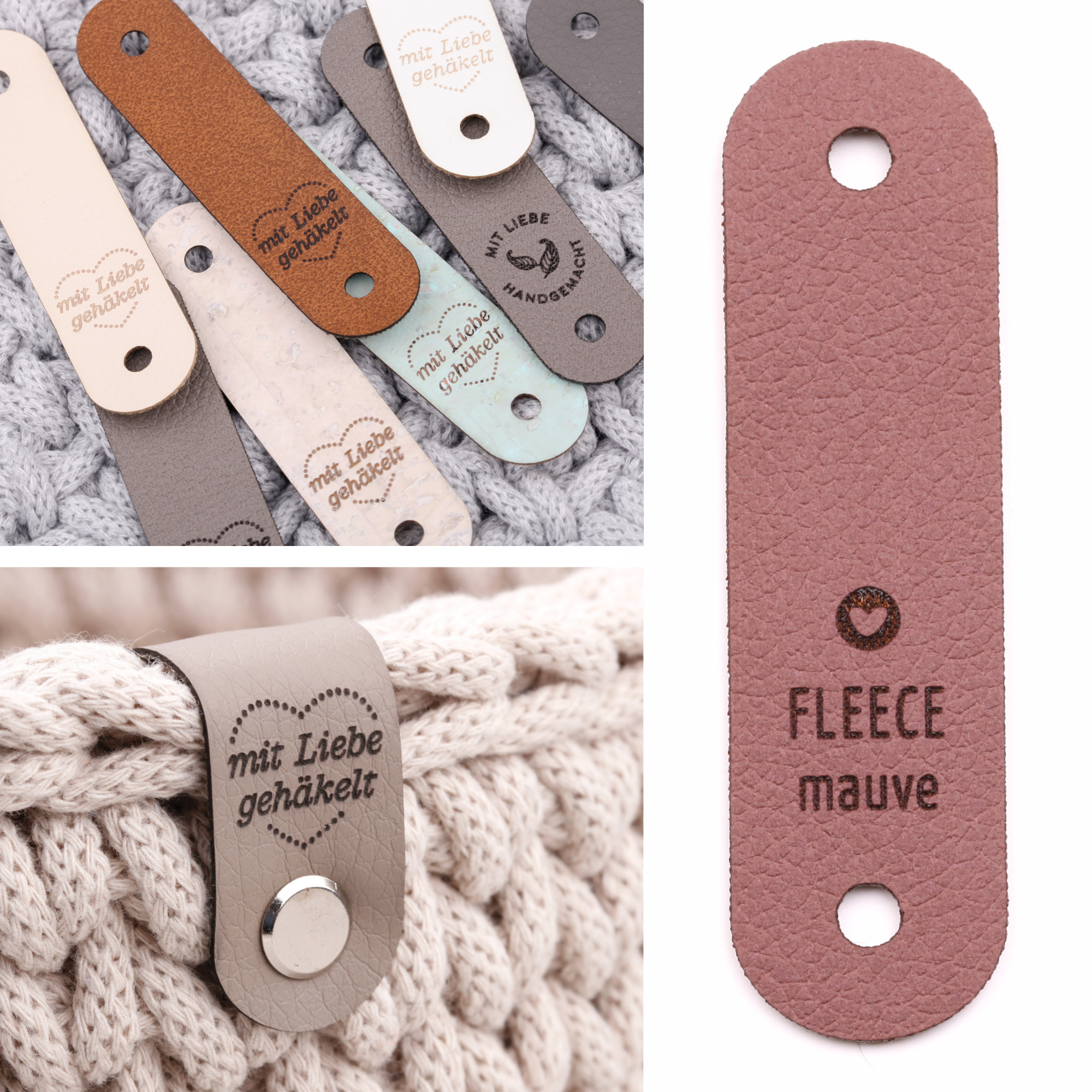 Handmade Label für Bobbiny Garn "Mit Liebe gehäkelt"