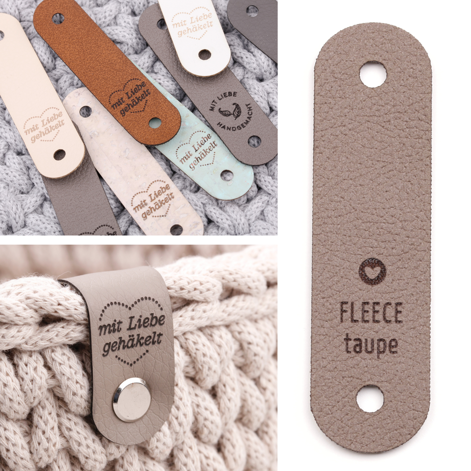 Handmade Label für Bobbiny Garn "Mit Liebe gehäkelt"