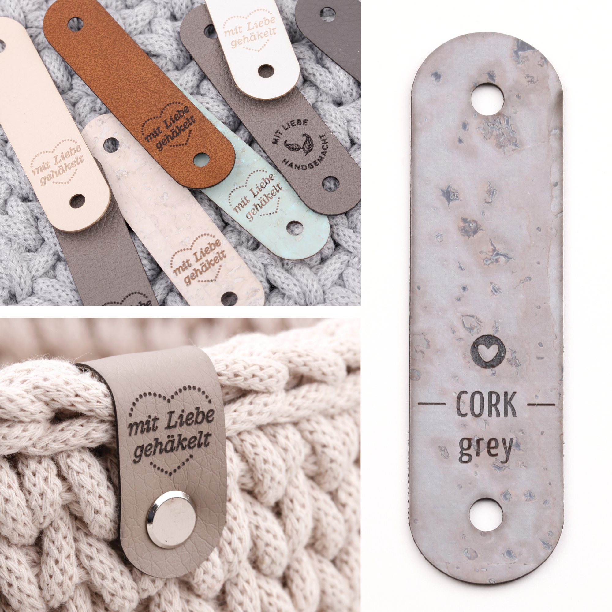 Handmade Label für Bobbiny Garn "Mit Liebe gehäkelt"