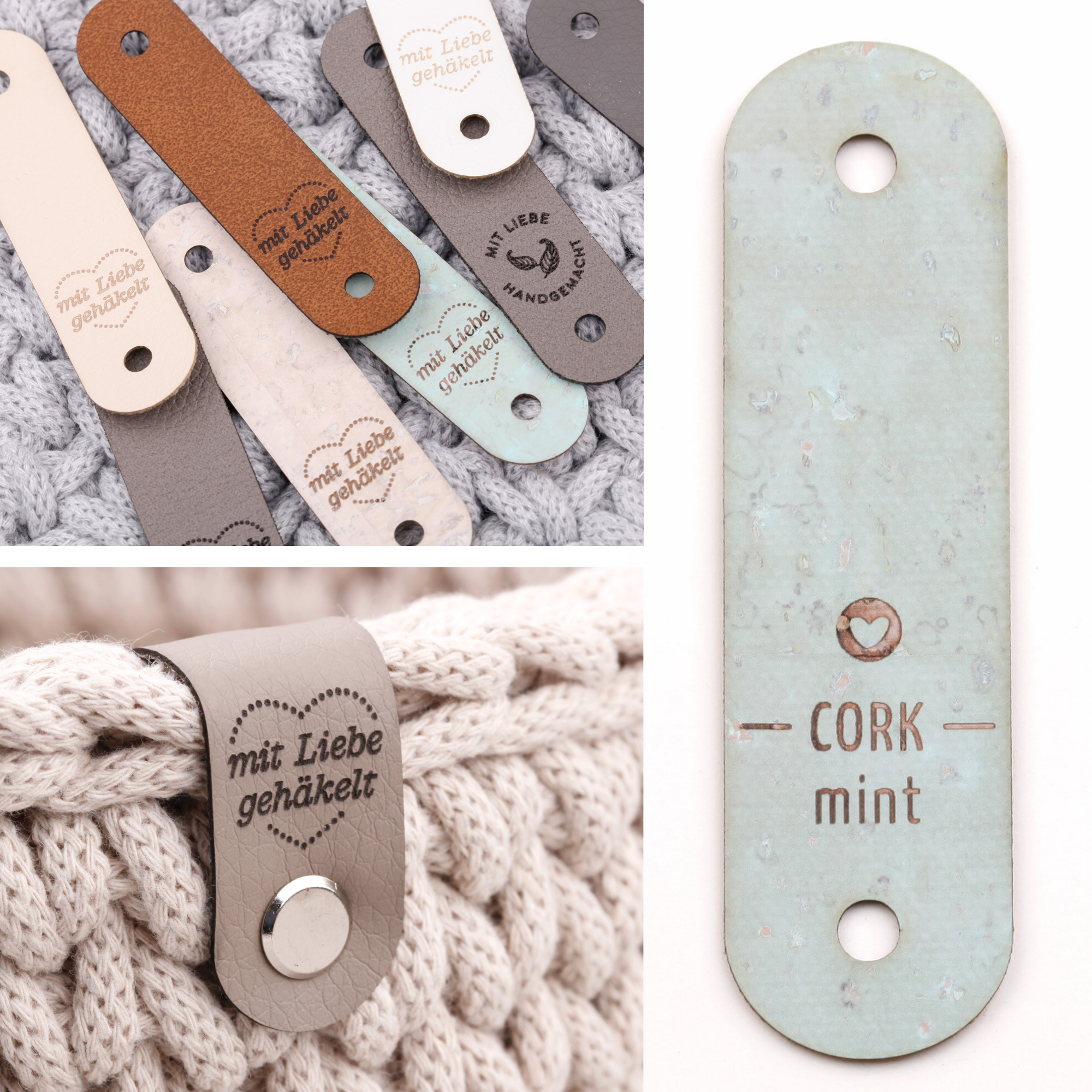 Handmade Label für Bobbiny Garn "Mit Liebe gehäkelt"