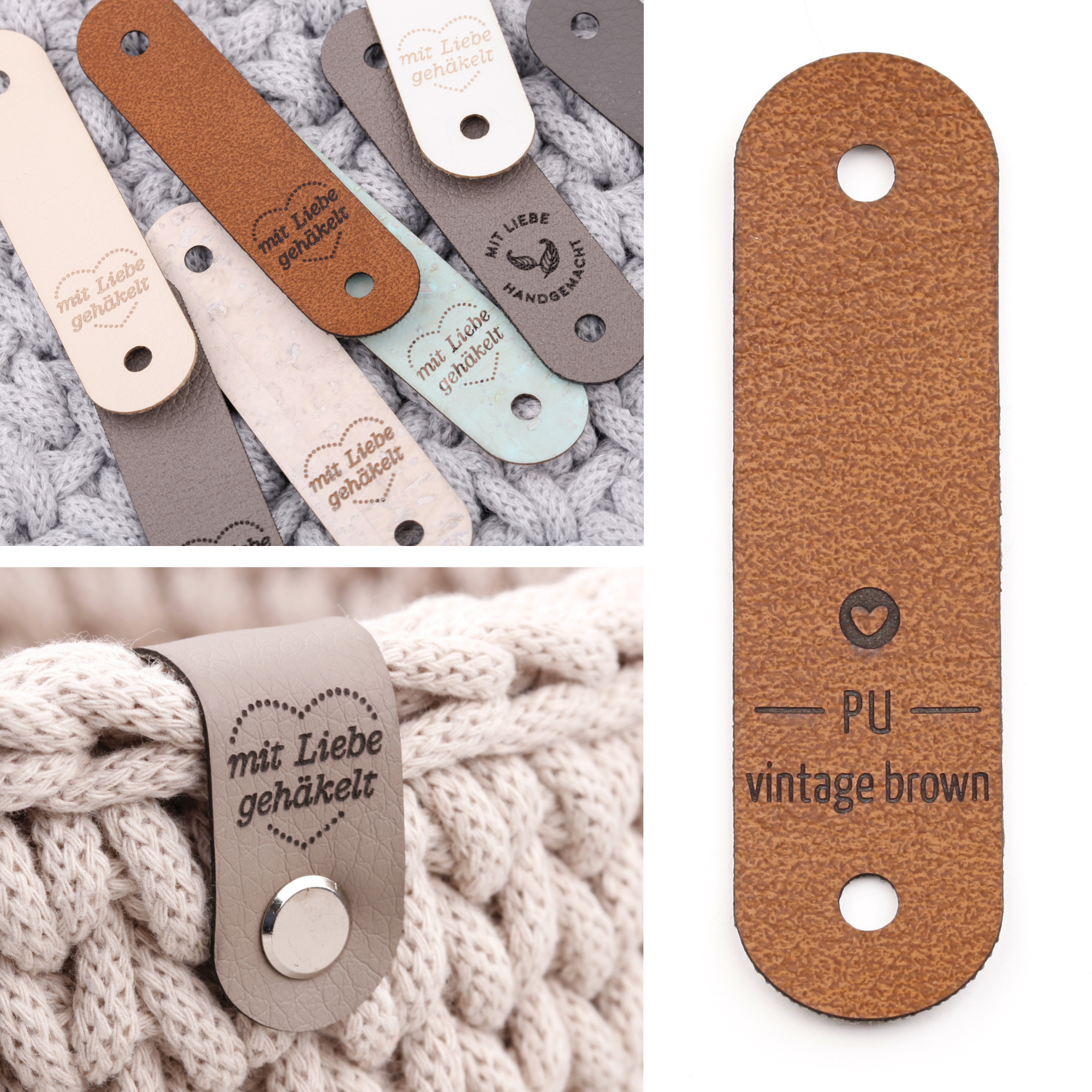 Handmade Label für Bobbiny Garn "Mit Liebe gehäkelt"