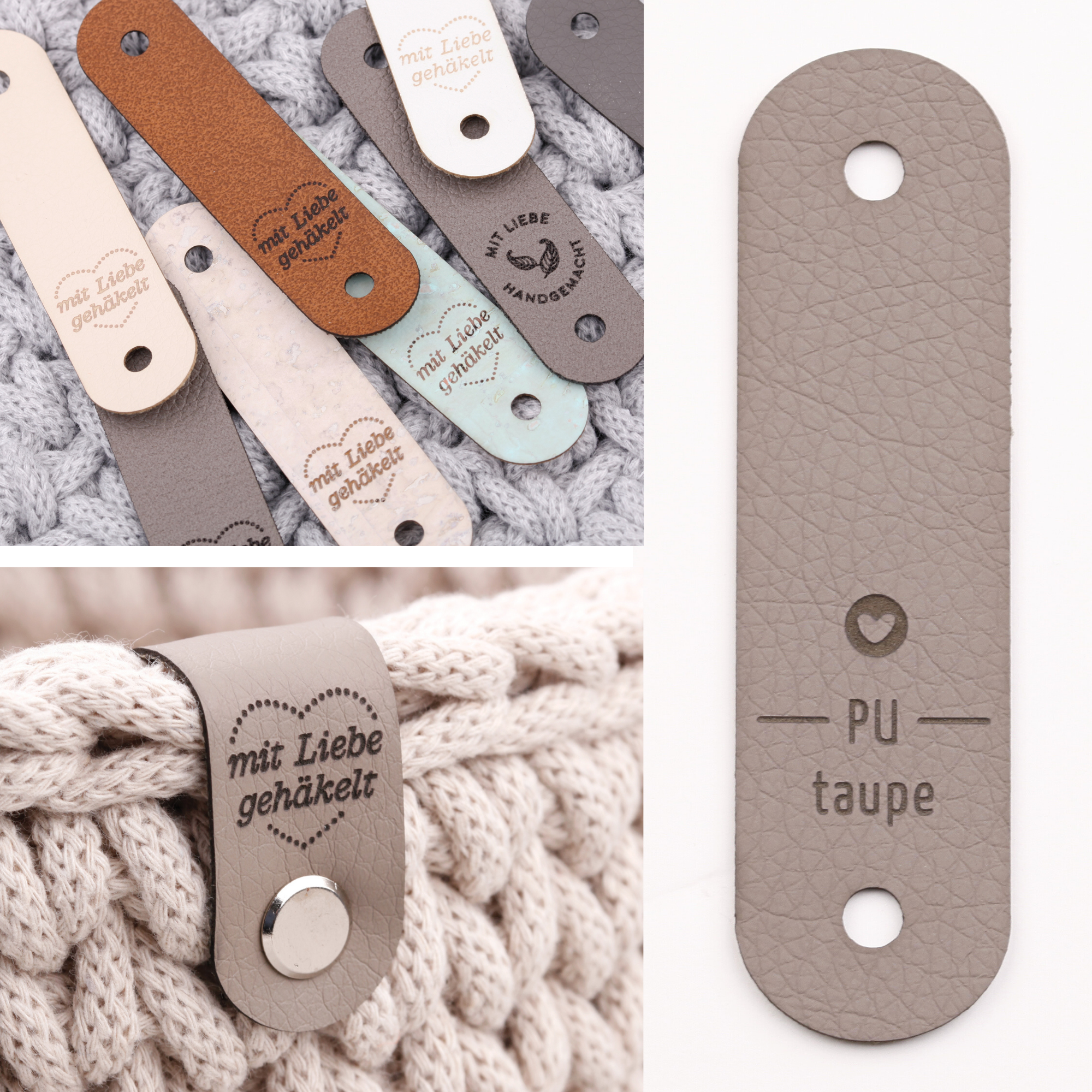 Handmade Label für Bobbiny Garn "Mit Liebe gehäkelt"