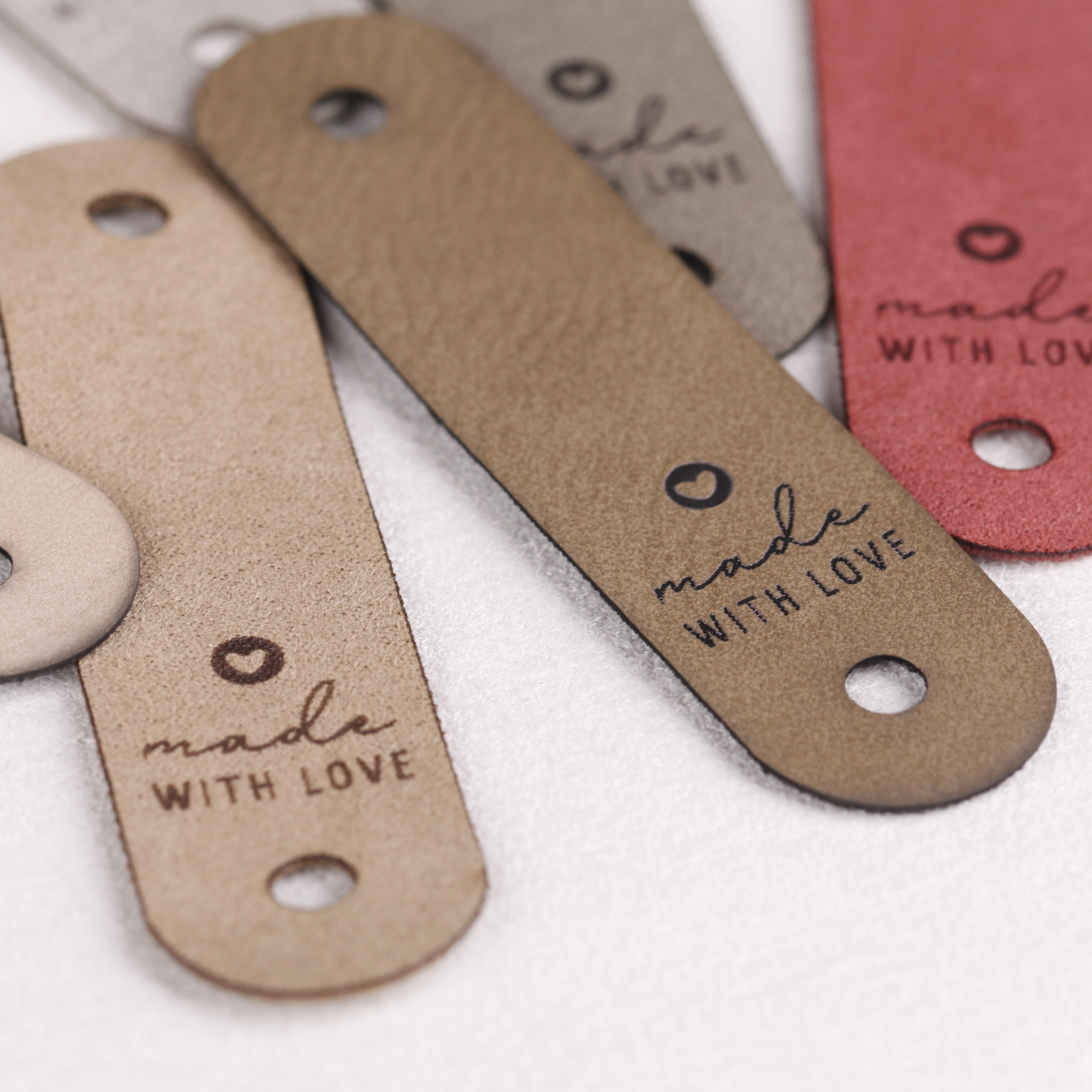 Handmade Label für Häkelkörbe "made with love"
