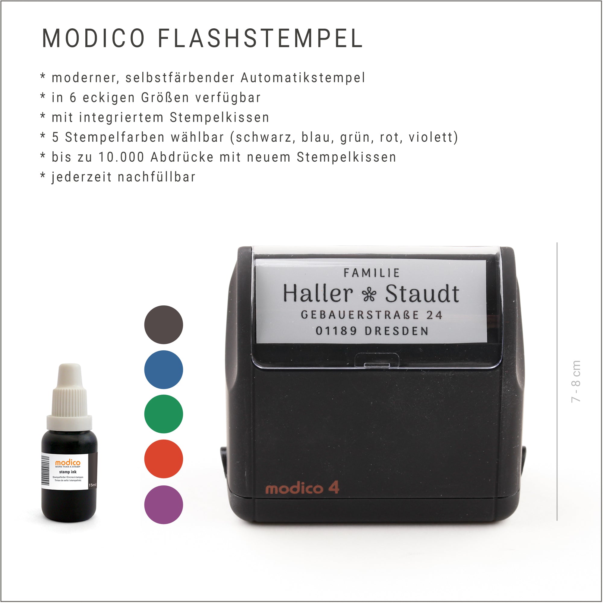 Stempel mit Adresse Superheld