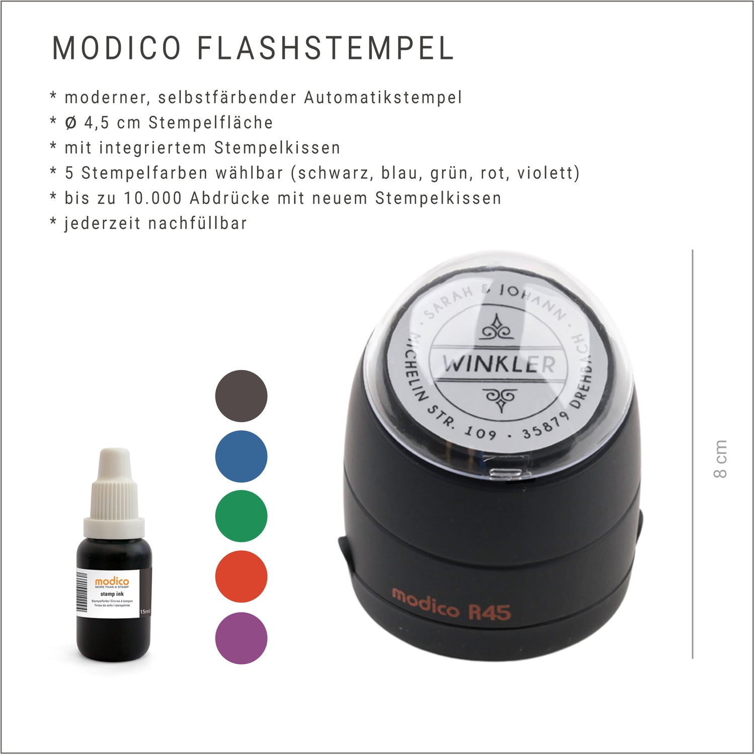 Personalisierter Stempel Blätterkranz