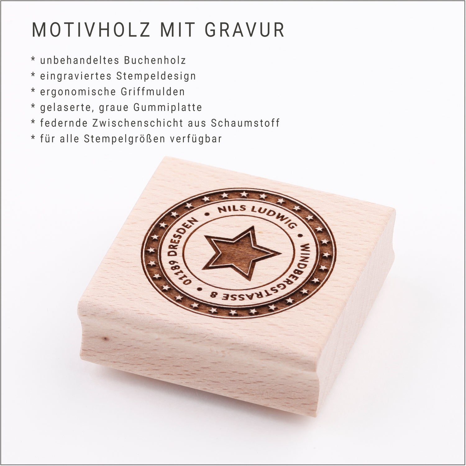 Personalisierter Stempel Blätterkranz
