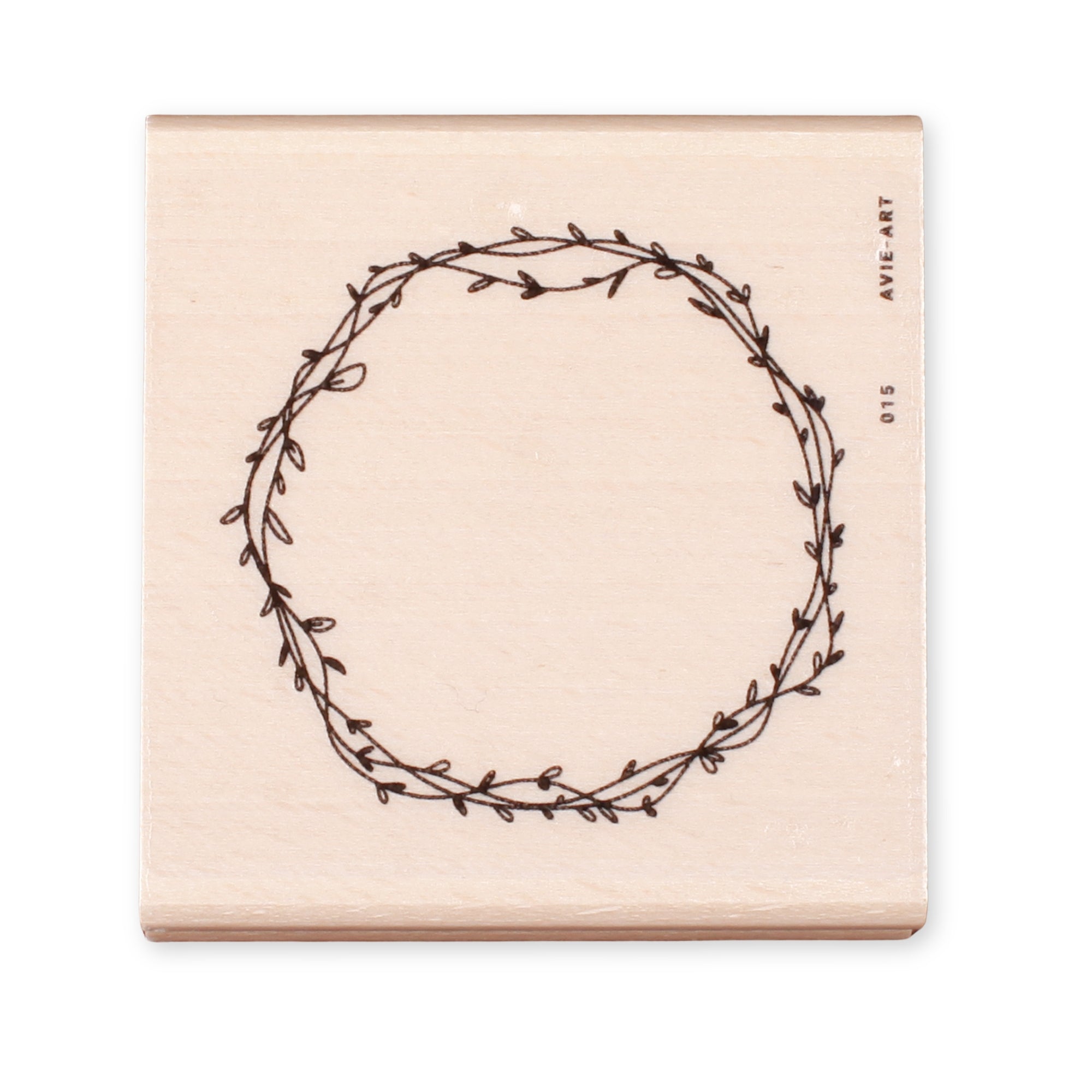 runder Rahmenstempel Blätter & Zweige