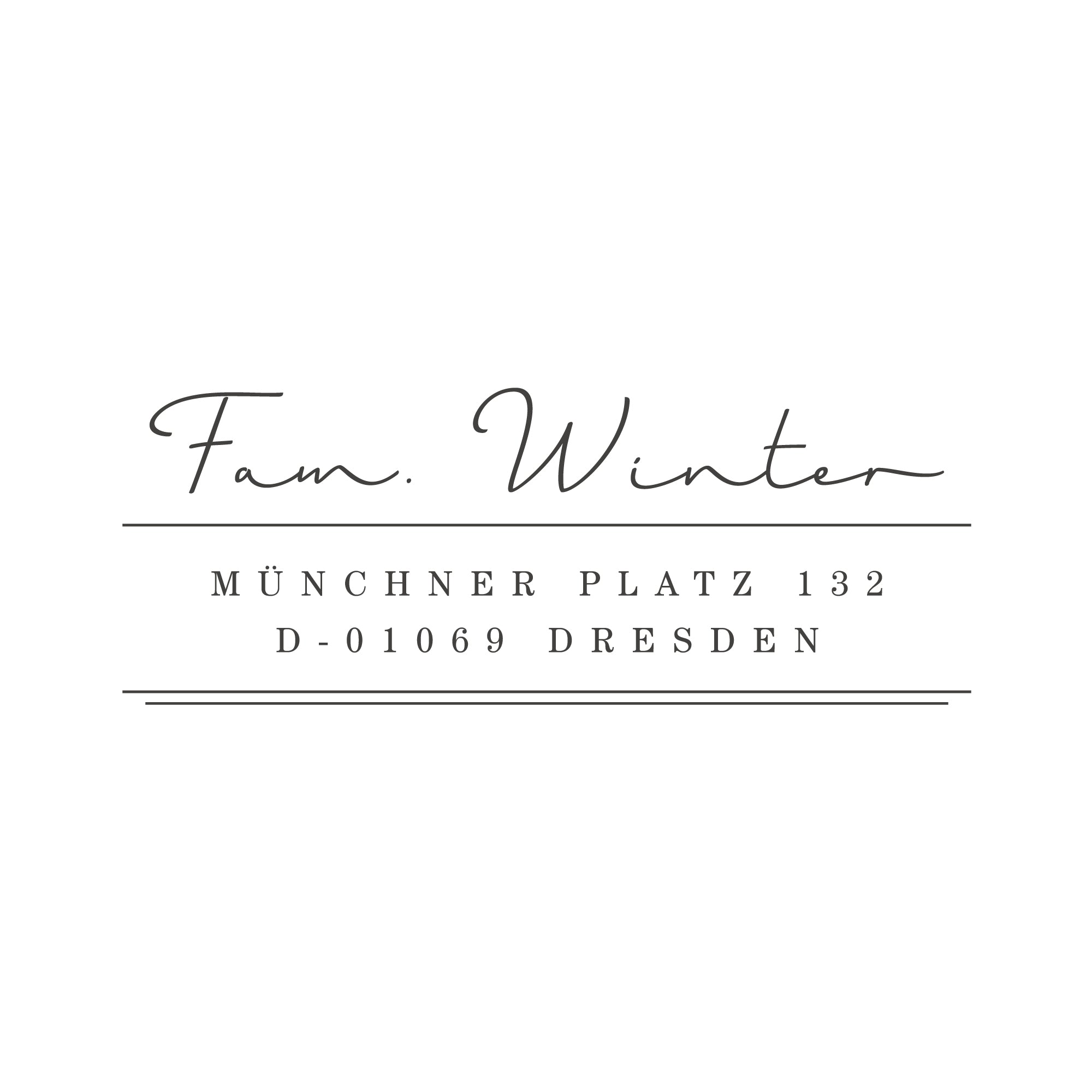 Großer Adressstempel für Familien & Paare