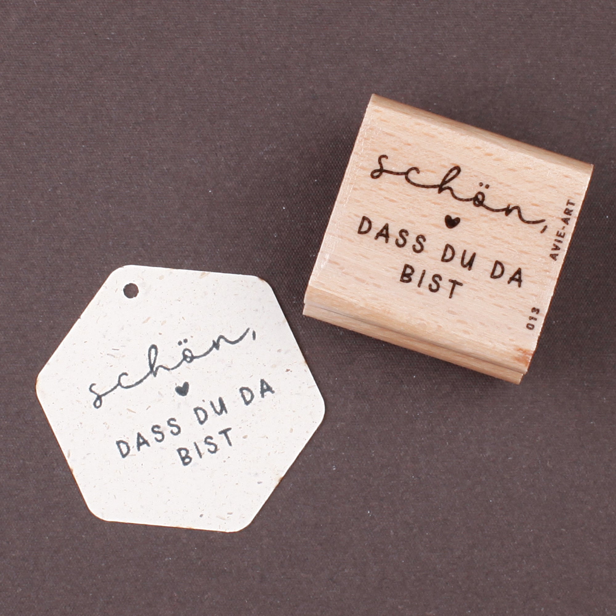 Stempel "Schön, dass du da bist"