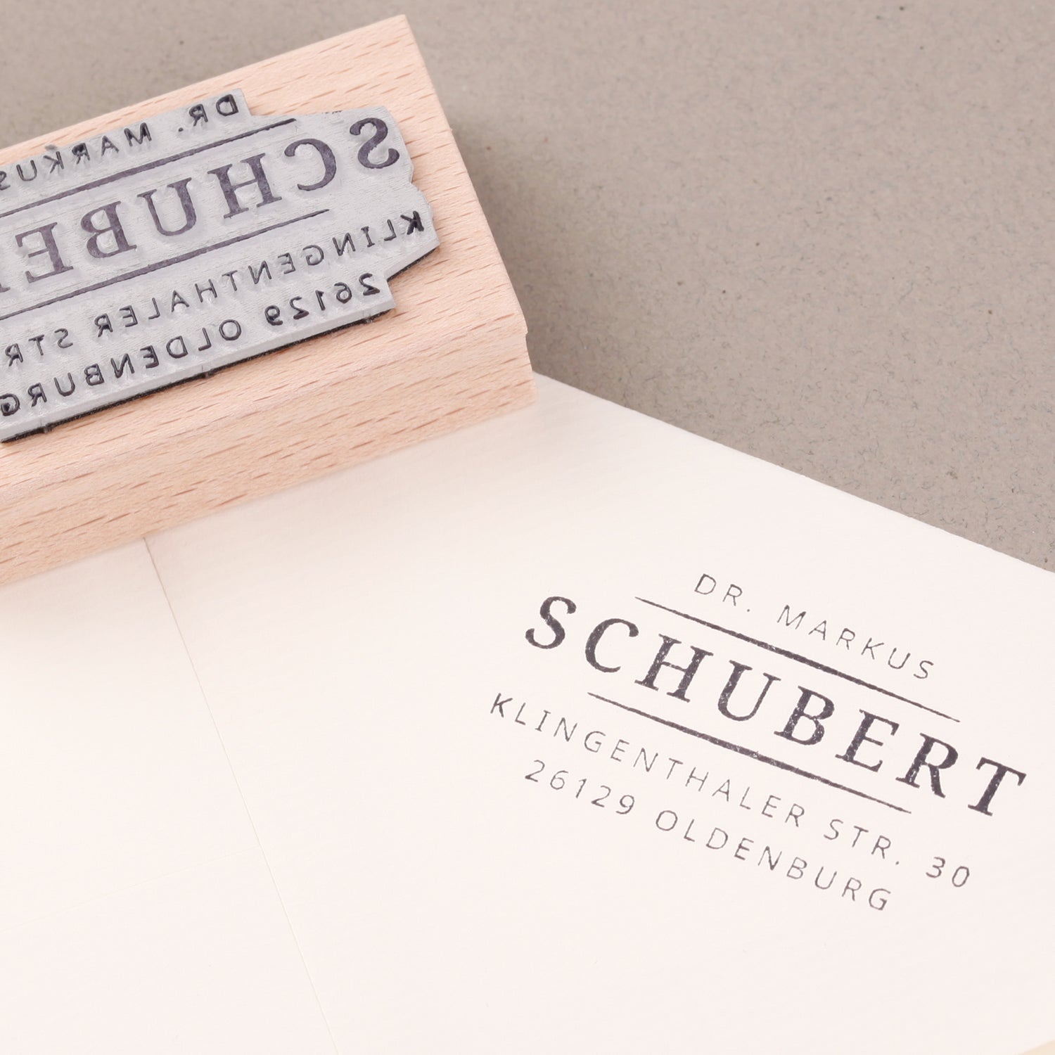 Stempel mit Adresse Druckschrift