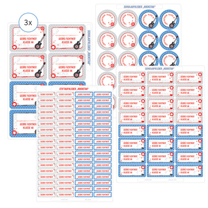 Namensetiketten für Kinder Rockstar