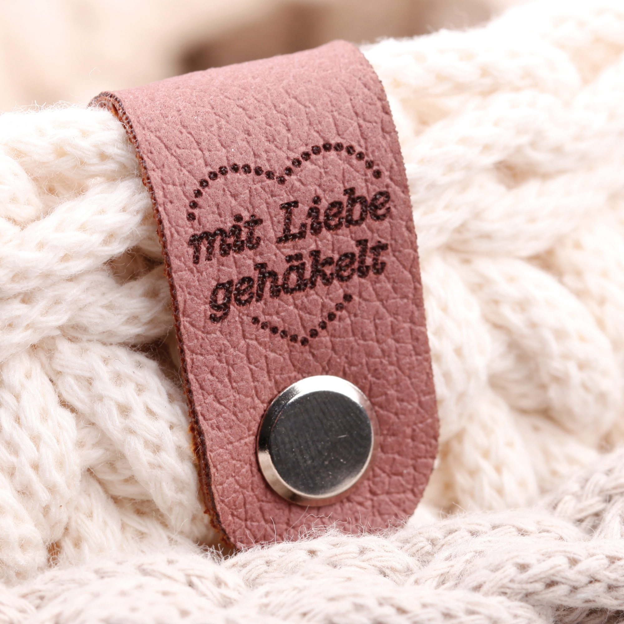 Handmade Label für Bobbiny Garn &quot;Mit Liebe gehäkelt&quot;