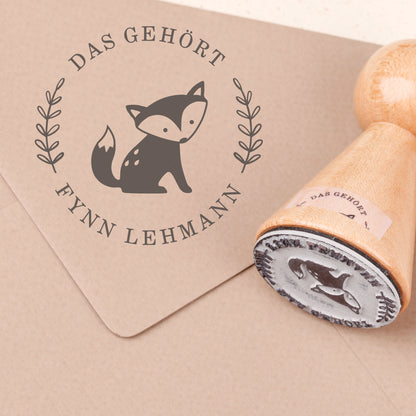 Namensstempel mit Fuchs