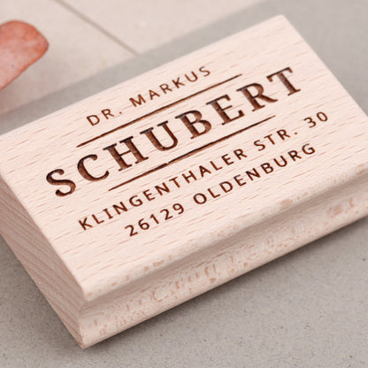 Stempel mit Adresse Druckschrift