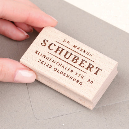 Stempel mit Adresse Druckschrift