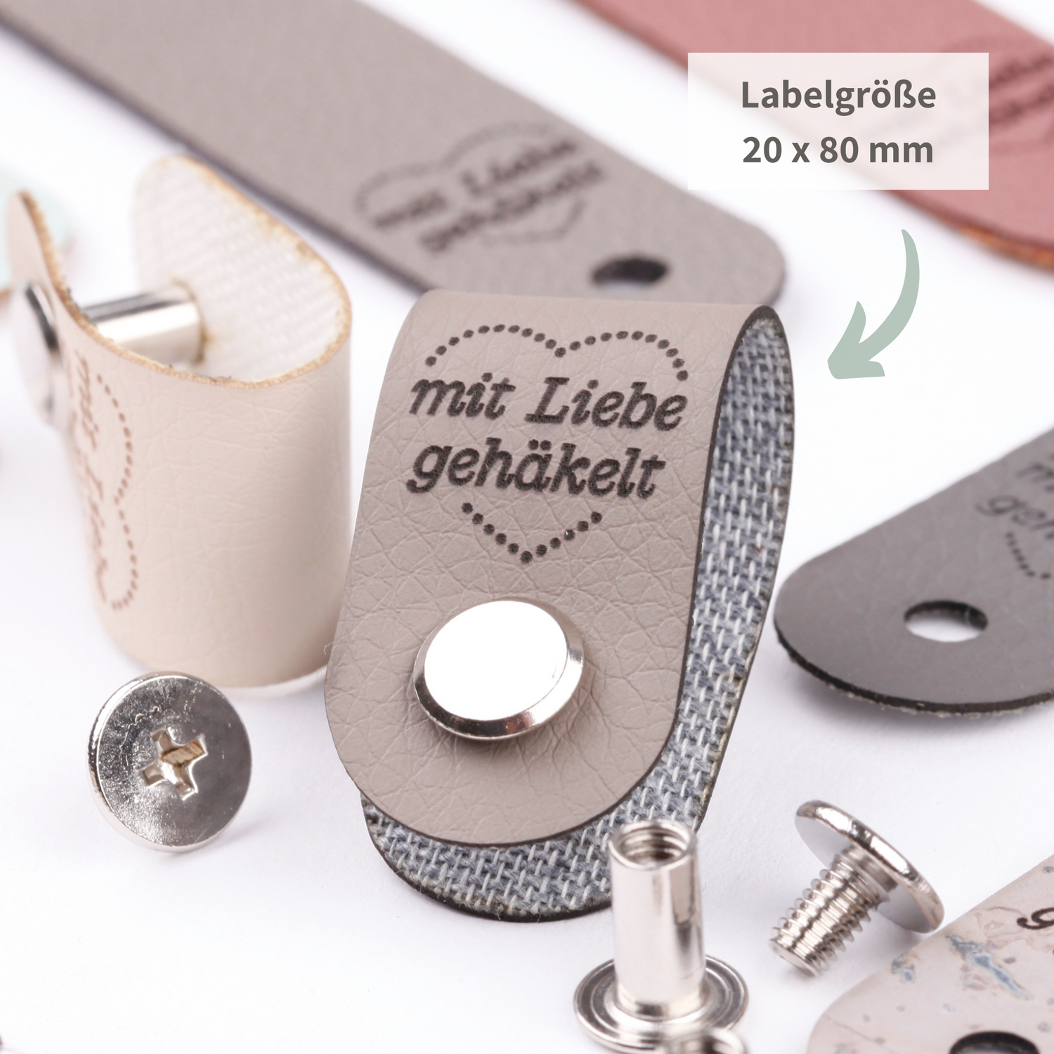 Handmade Label für Bobbiny Garn &quot;Mit Liebe gehäkelt&quot;