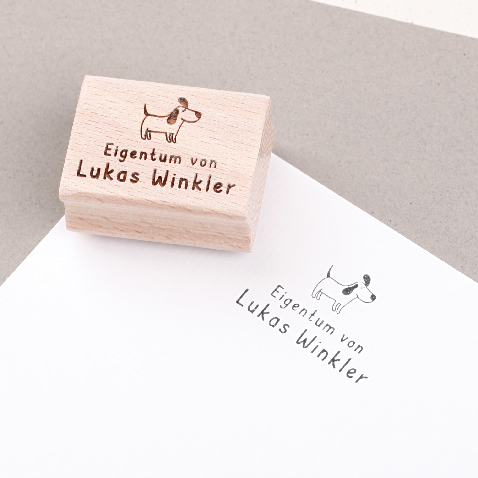 Namensstempel für Kinder Hund