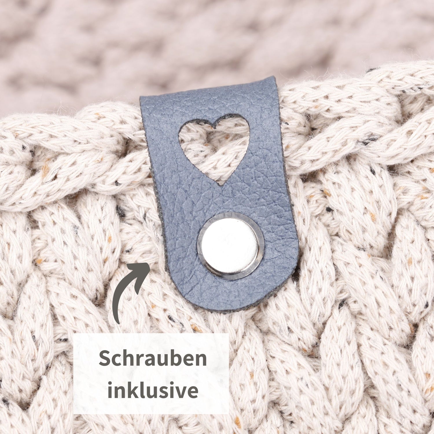 XXL-SET Lederlabel aus weichem Kunstleder mit Herz - blau (limitiert)
