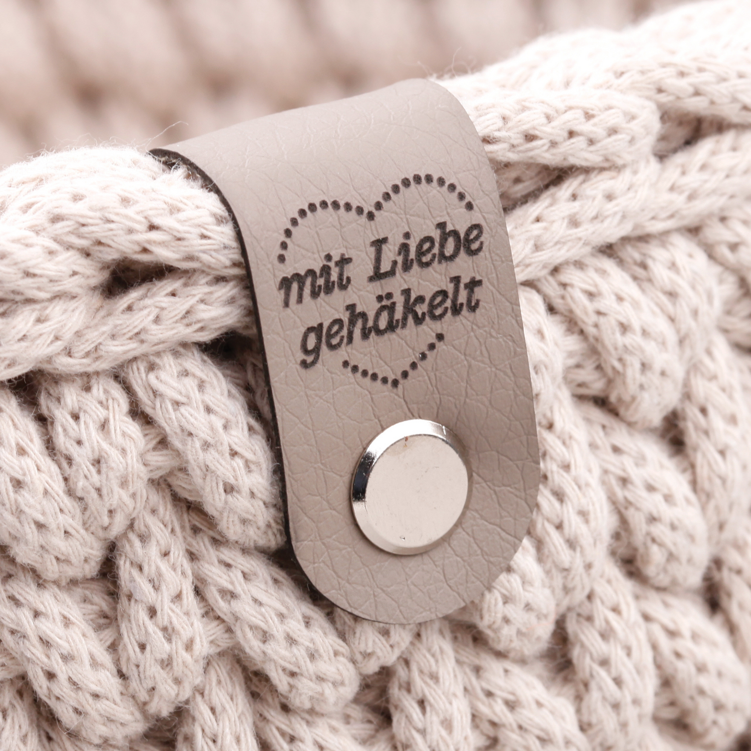 Handmade Label für Bobbiny Garn &quot;Mit Liebe gehäkelt&quot;