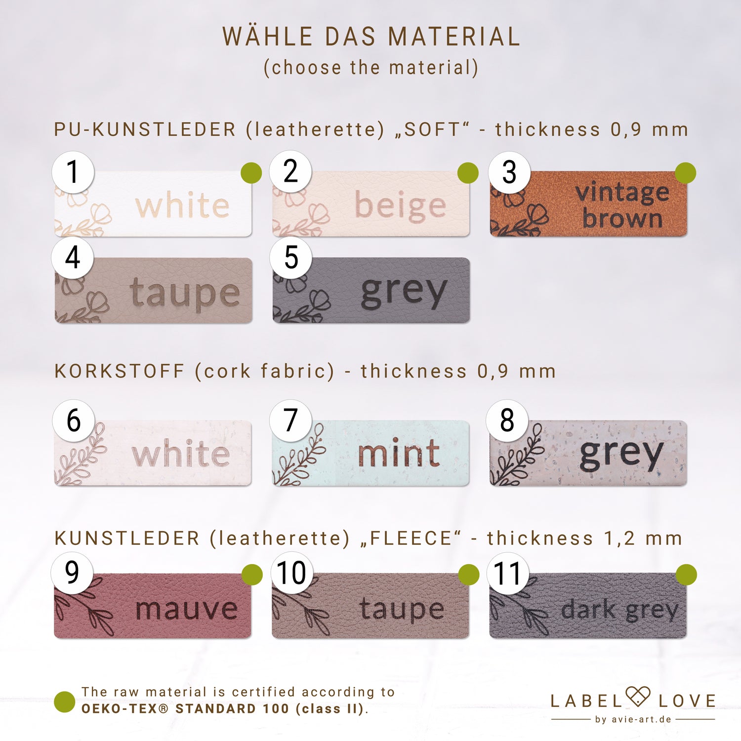 Lederlabel mit Schraube &quot;made with love&quot;