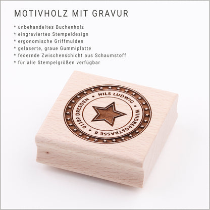 Personalisierter Stempel Blumenkranz