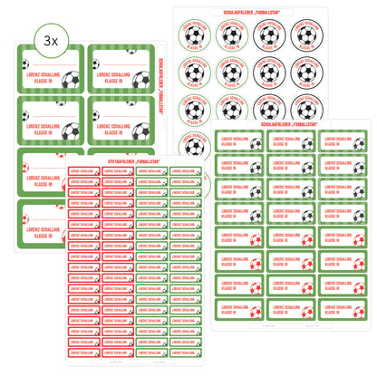 Namensaufkleber für Kinder Fußball