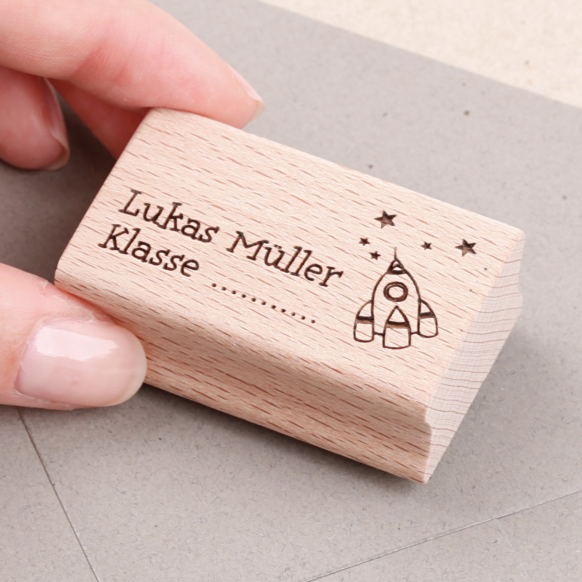 Schulstempel für Kinder Rakete