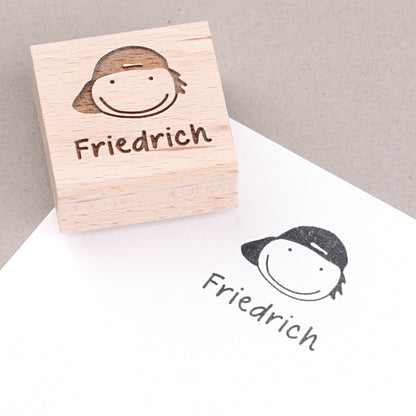 Namensstempel für Kinder mit Gesicht