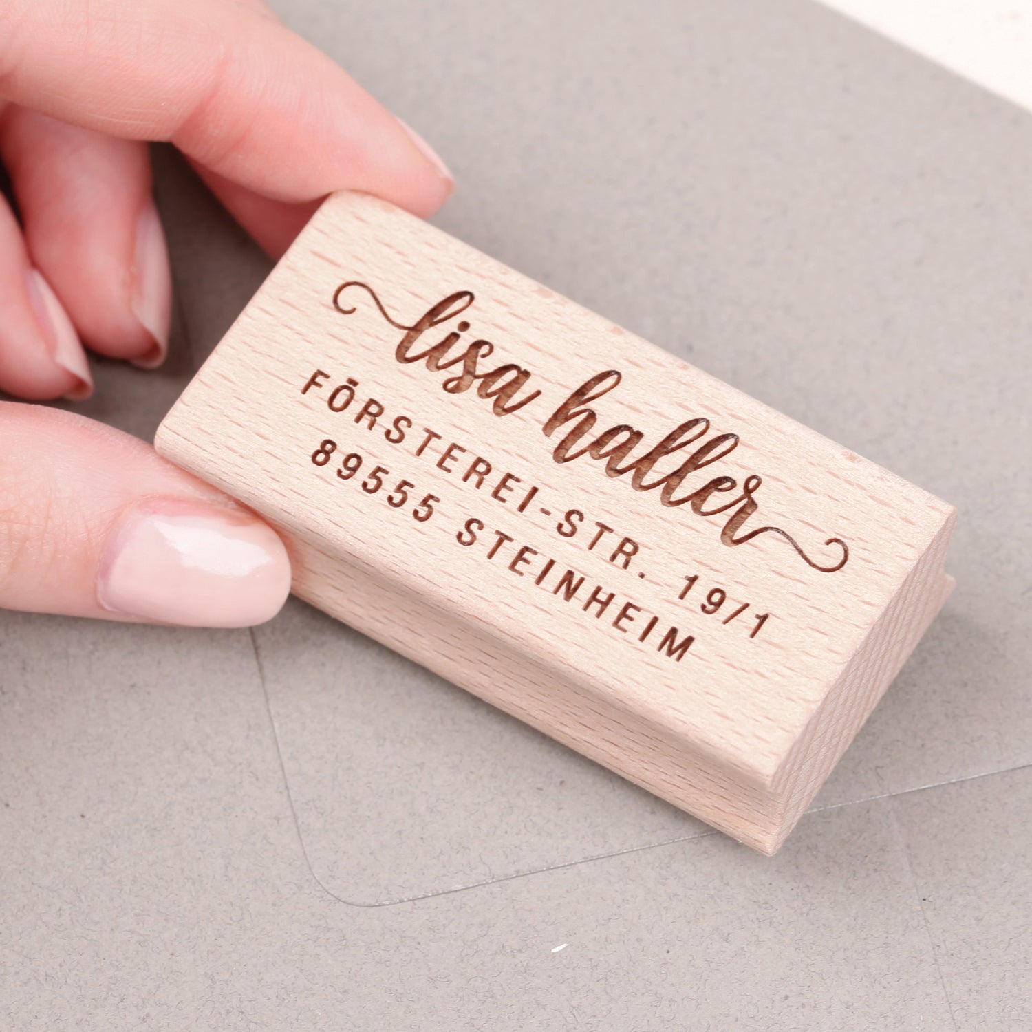 Personalisierter Adressstempel Kalligraphie