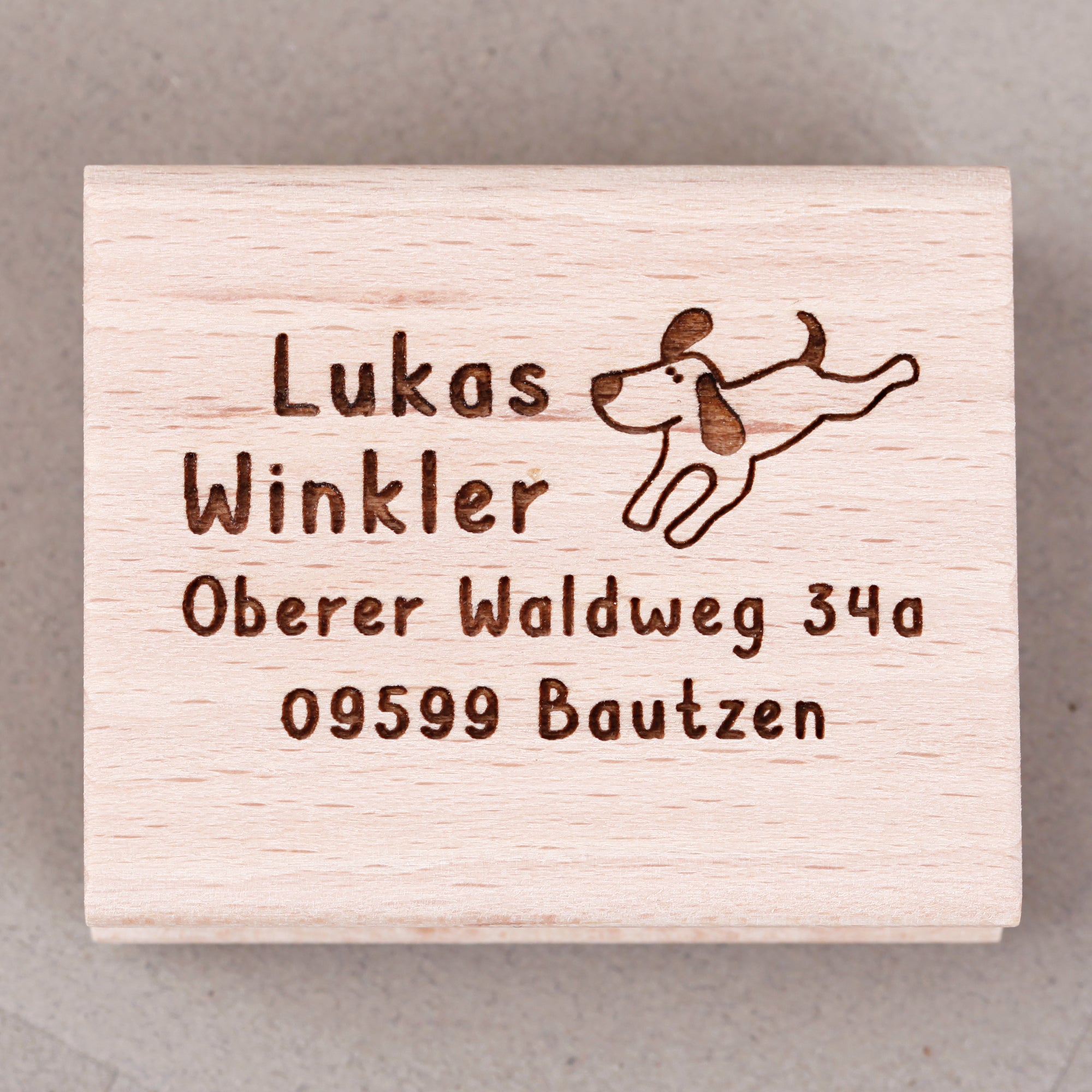 Adressstempel für Kinder mit Hund