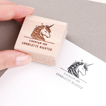 Namensstempel für Kinder Einhorn