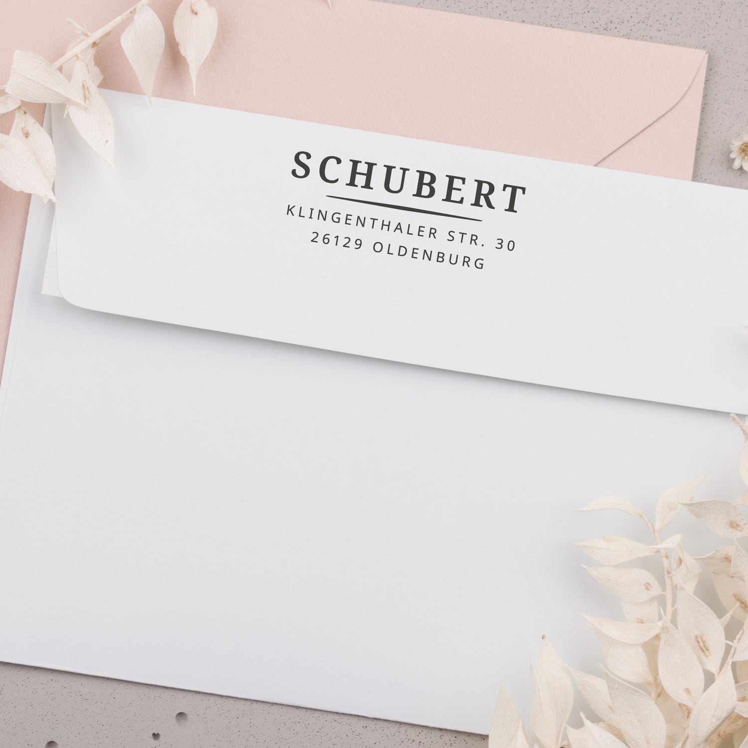 Stempel mit Adresse Druckschrift