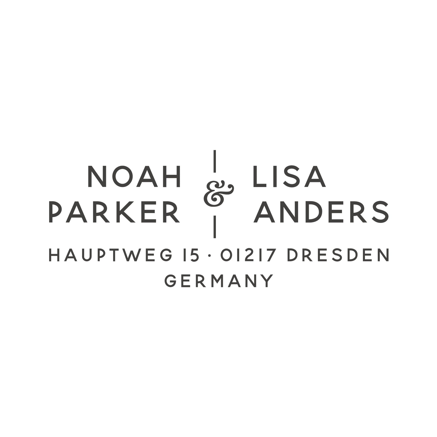 Personalisierter Adressstempel mit zwei Namen