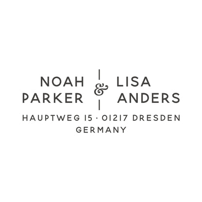 Personalisierter Adressstempel mit zwei Namen