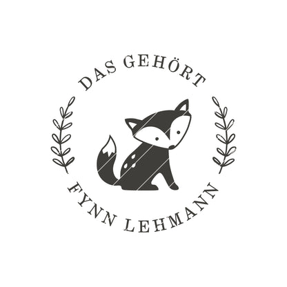 Namensstempel mit Fuchs